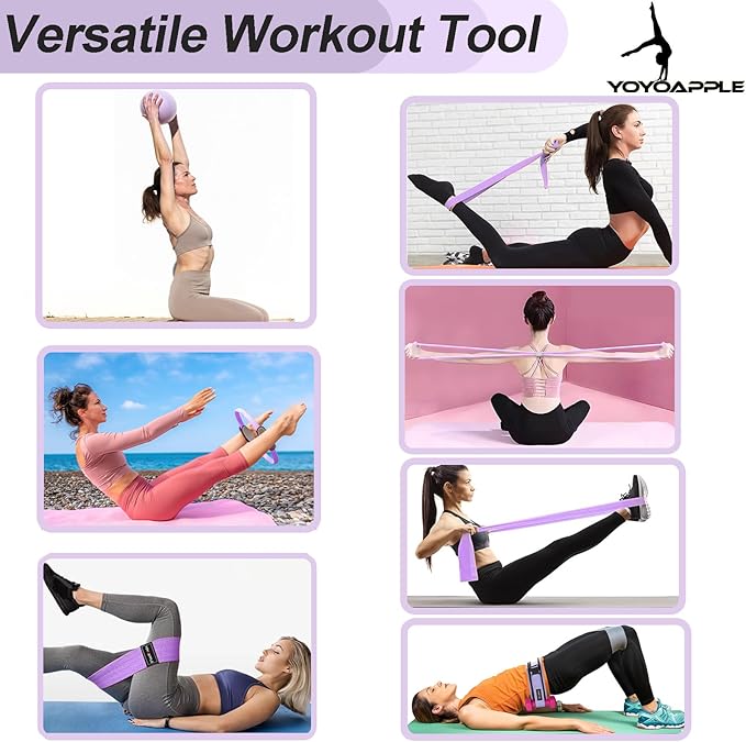 at Home Pilates Essentials Kit for Women,11pcs Pilates Kit for Home Workouts Women,Pilates Kit for Home Workouts Women,Pilates Ball and Ring Set,Pilates Accessories for Home Workouts