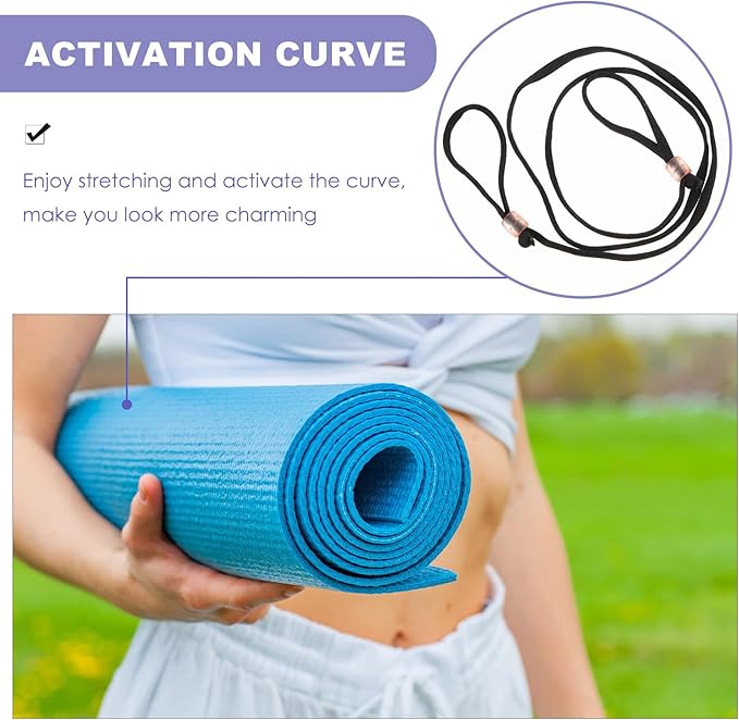 EXCEART Yoga Mat Bundling Strap 46.06 Inch Adjustable Carrying Sling for Pilates Fitness & Workout Bands for Exercise Mat Transport