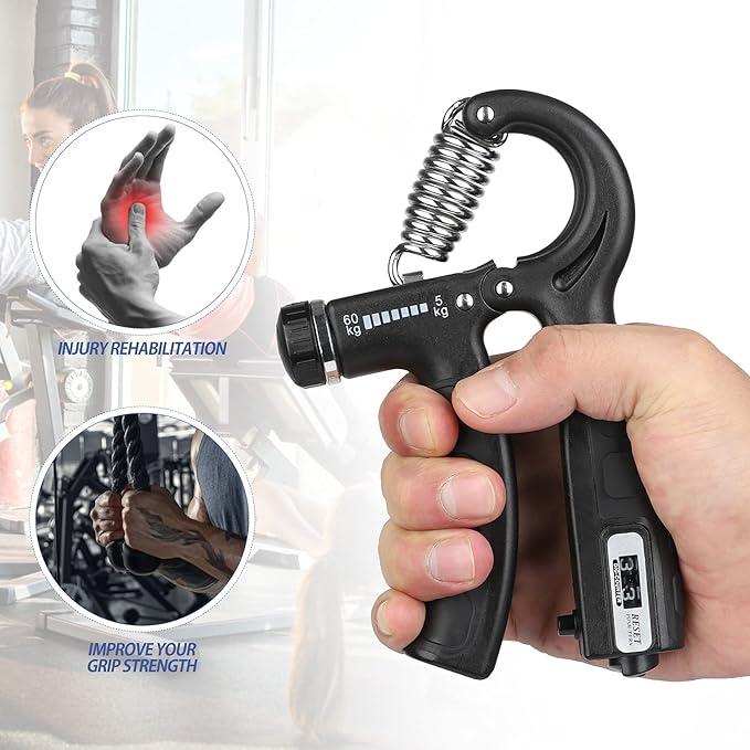 NIYIKOW 2 Pack Grip Strength Trainer with Counter, Hand Grip Strengthener, Adjustable Resistance 11-132Lbs (5-60kg), Forearm Strengthener, Perfect for Athletes Musicians