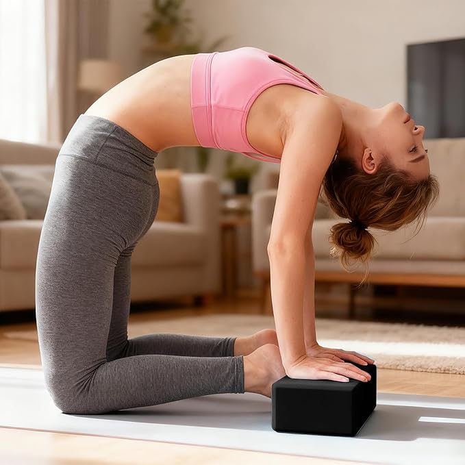 Leikefitness Yoga Blocks 2 Pack,Lightweight-High Density Eva Foam Soft Non-Slip for Yoga, Pilates, Meditation 9"×6"×3"