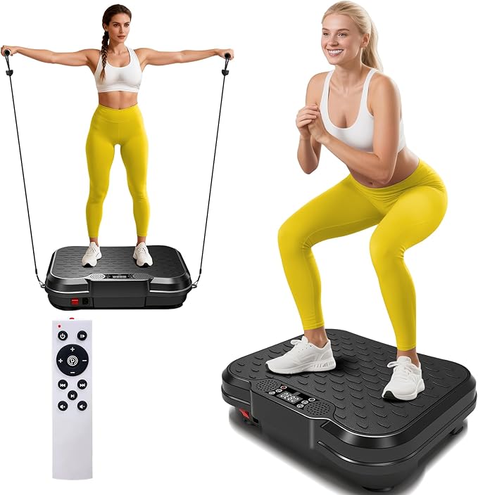 Vibration Plate Exercise Machine,Vibrating Platform for Lymphatic Drainage with 250 Speeds,450 lbs Weight Capacity,Vibrated Plates for Weight Loss,Full Body Workout Equipment for Fitness at Home