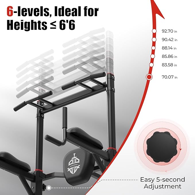 Sportsroyals Power Tower Pull Up Bar Station, 450LBS Stable Pull Up Dip Station for Home Gym Strength Training Equipment | FED Fitness
