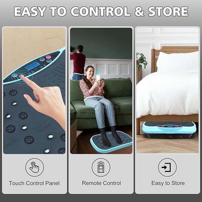 Vibration Plate Exercise Machine Whole Body Vibration Plate Platform for Lymphatic Drainage, Full Body Shaking Workout Vibrating Plate for Weight Loss, 300 Lbs Capacity