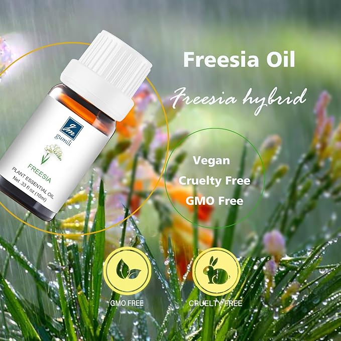 Freesia Essential Oil - Pure Natural Fragrance for Aromatherapy, Perfume Making, Candles, Soap, Room Spray, Diffuser Blends - Organic, 10mL Undiluted