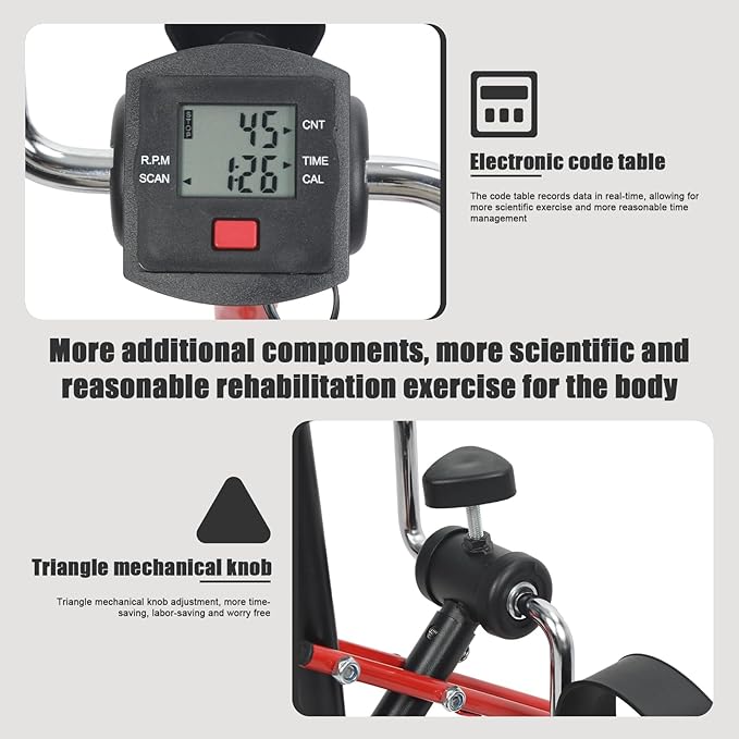 Recumbent Exercise Bikes for Home Seniors, Pedal Exerciser Bike for Hand Leg Knee, Sitting Pedal Exerciser, Elderly Home Dual Pedal Exercise Bike for Full Body - Gift for Elderly