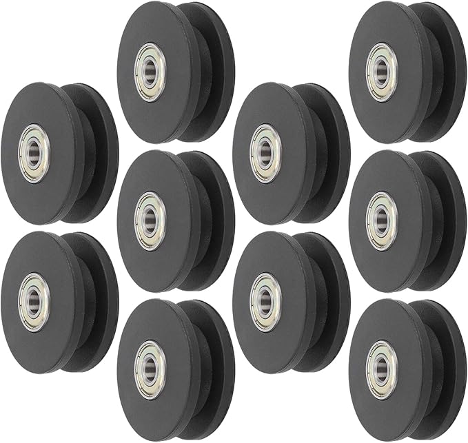 10pcs Nylon Bearing Pulley 50mm | Heavy Duty Gym Attachment/Garage Door Accessory | Sturdy & Weather - Protected | Strength Training Equipment Replacement