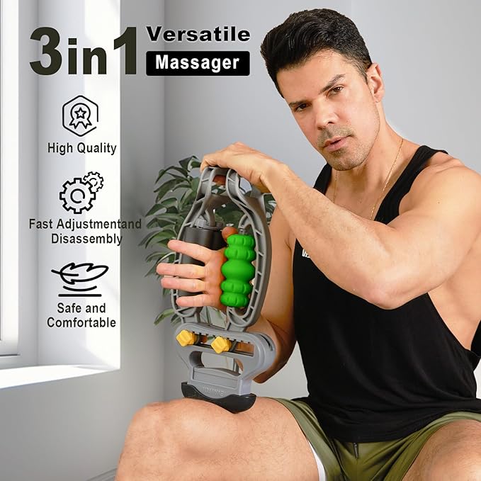 HOTWAVE Forearm Massager for Arm, Adjustable Foam Roller, Trigger Point Muscle Roller for Calves&Forearm, Wrist Massager, Tennis&Golfers Elbow Pain Release