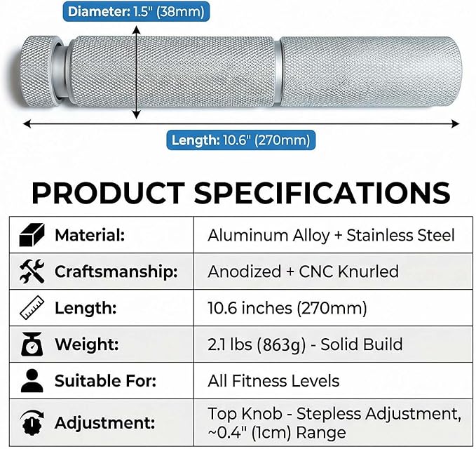 Wrist Roller, Forearm Strengthener & Grip Strength Trainer, Full Grip Aluminum Alloy Anodized Exerciser for Climbers, Weightlifters, Martial Artists, Variable Resistance Darkring