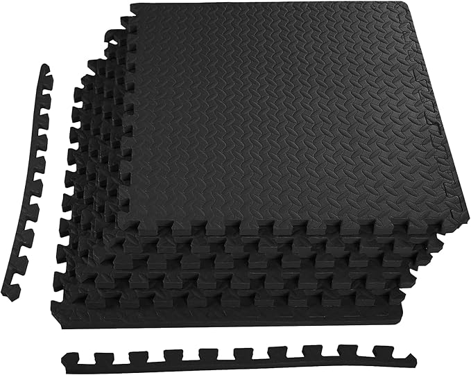 Elevon Puzzle Exercise Gym Flooring Mat, EVA Interlocking Foam Tiles Workout Mat for Home Gym, Fitness Equipment, MMA, Gymnastics, Shock-Absorbing Exercise Mat, Multi-Color