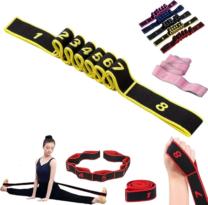 Fitness Resistance Band for Stretching and Yoga,Number Resistance Band,Fitness Resistance Bands with Numbers,Fitness Resistance Bands Numbered,Divided Into Different Tiers/Levels.
