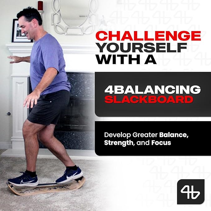 Balance Trainer for Adults - Slackboard Standing Desk Balance Board and Home Workout Equipment, Balancing Trainer for Yoga, Strength, Coordination, Concentration