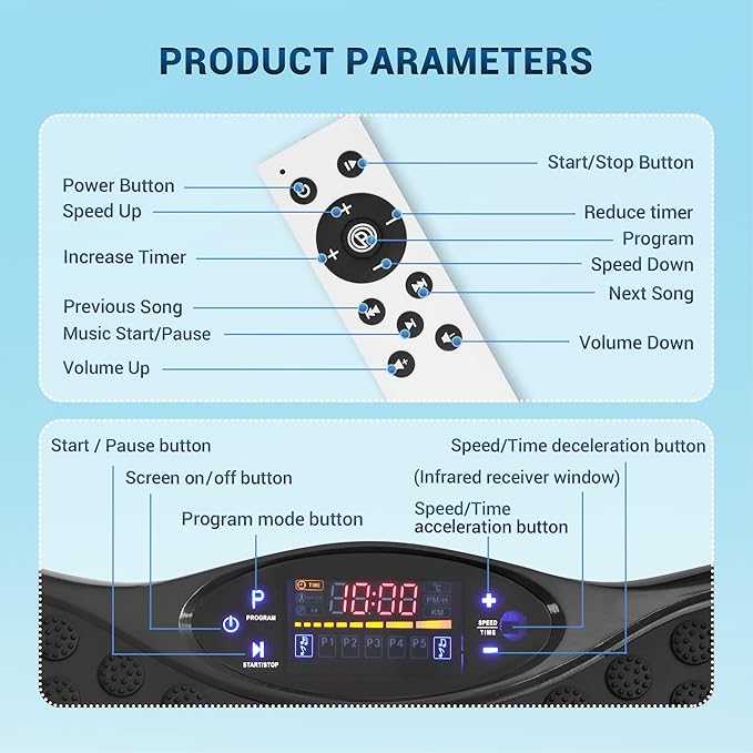 Mibest Vibration Plate Exercise Machine for Lymphatic Drainage & Weight Loss – Vibration Platform with Remote Control & Resistance Bands for Full Body Workout Fat Burn for Women & Men
