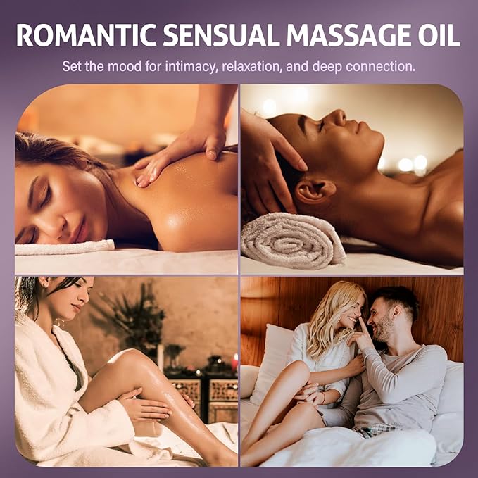 Lavender Sensual Massage Oil for Couples–Relaxing Body Massage Oil for Date Night,Smooth Glide,Deep Hydration, Aromatherapy Stress Relief,Non-Greasy Formula for Full Body Massage,Romantic Couples Gift