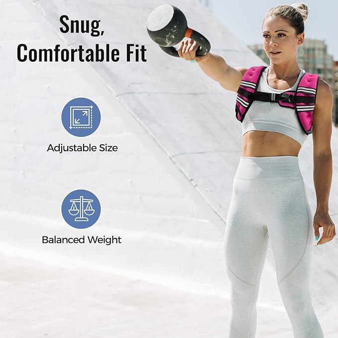 Weighted Vest for Women & Men with Reflective Stripe and Adjustable Buckle, Comfortable & Durable Rucking Vest for Walking, Running & Strength Training