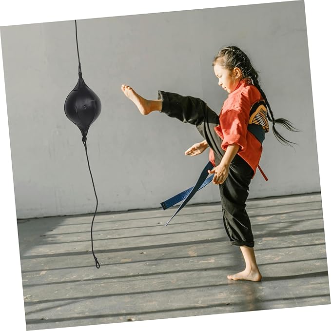 1Set Heavy Duty PU Speed Punching Ball Boxing Reaction Ball for Space Saving Training Durable Hanging Design for Martial Arts Fitness and Relief