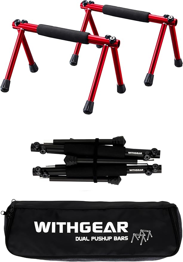Push Up Bar – Folding Dip Bar for Home Workout, Lightweight & Portable Strength Training Equipment for Men & Women, Indoor & Outdoor Use (Hawk)