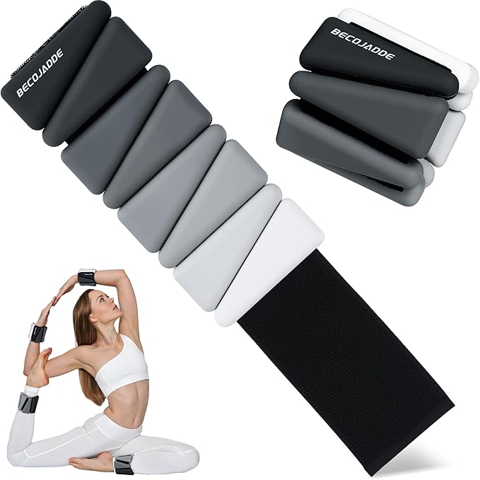 Ankle Weights for Women Wrist Weights Set of 2 (1 lb/2 lb Each) Adjustable Arm Leg Weight for Womens Men Suitable for Walking Swimming Running Pilates Yoga Gym
