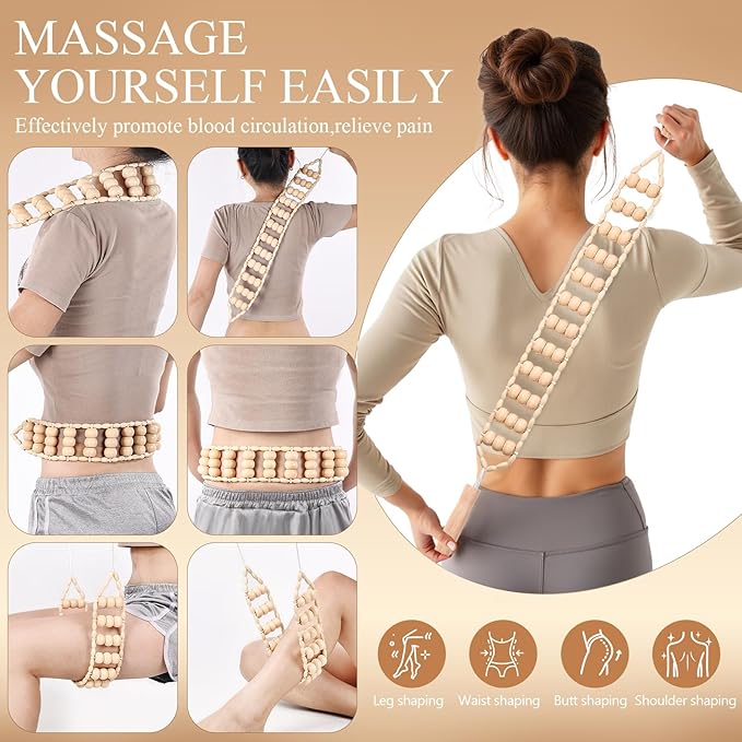 5Pcs Wood Therapy Massage Tools Lymphatic Drainage Massager Maderoterapia Kit Wooden Masager Body Sculpting Tools for Relax Muscles Body Shaping