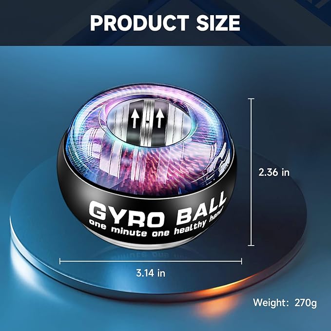 XMALL Torque Ball Hand Exerciser, Grip Strength Trainer, Forearm Strengthener, Wrist Power Gyro Ball, Hand Strengthening Devices, Wrist Strengthener, Finger Exerciser, Auto-Start Colorful Lighting