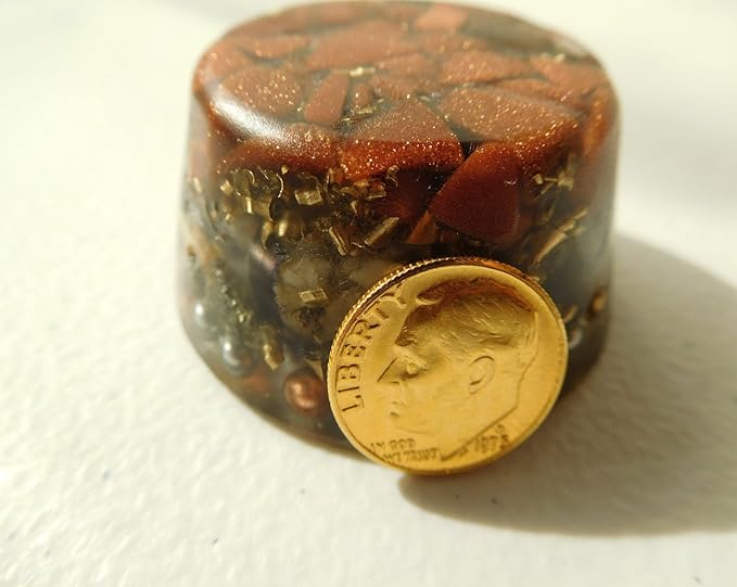 Goldstone Orgone Generator Energy Accumulator 7.83Hz/432Hz/528Hz/Advance Harmonics Many Beautiful Ingredients!! (Goldstone)