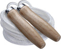 Champion Sports Wood Handle Jump Ropes – Durable Nylon or Leather Bearings - Skipping Rope, Fitness, Cardio Training, Agility, and Exercise Workouts