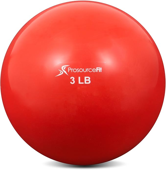 ProsourceFit Weighted Toning Exercise Balls for Pilates, Yoga, Strength Training and Physical Therapy, 2 lb to 8 lb, Color Coded