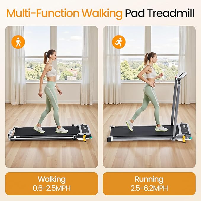 AKLUER Walking Pad with Incline - Dual-Sided 2 in 1 Under Desk Treadmill with Shiatsu Foot Massager, 330LBs Walking Pad Treadmills for Home and Office, LED Display and Remote Control
