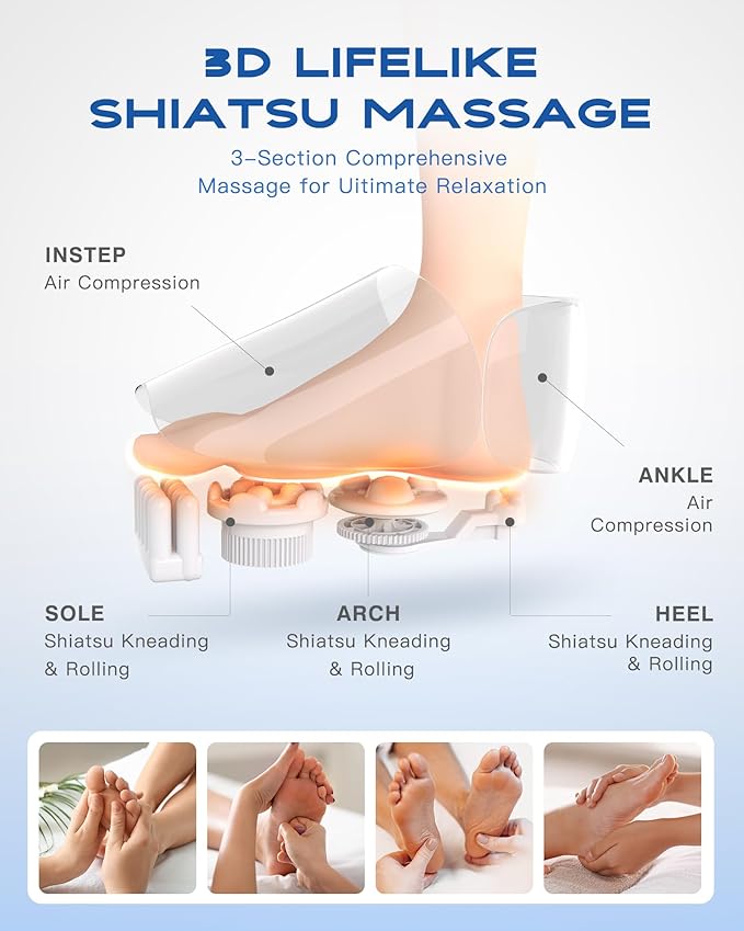 KINGJOY Foot Massager with Heat - Professional Shiatsu Deep Kneading for Neuropathy & Plantar Fasciitis Relief | 2026 Upgraded Model