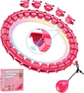 Fit Hoop Weighted Hula Pilates Circles, 32 Detachable Parts & 65-Inch Plus-Size Fit, Weight Loss Fitness Gear, Quiet Home Workout Tool