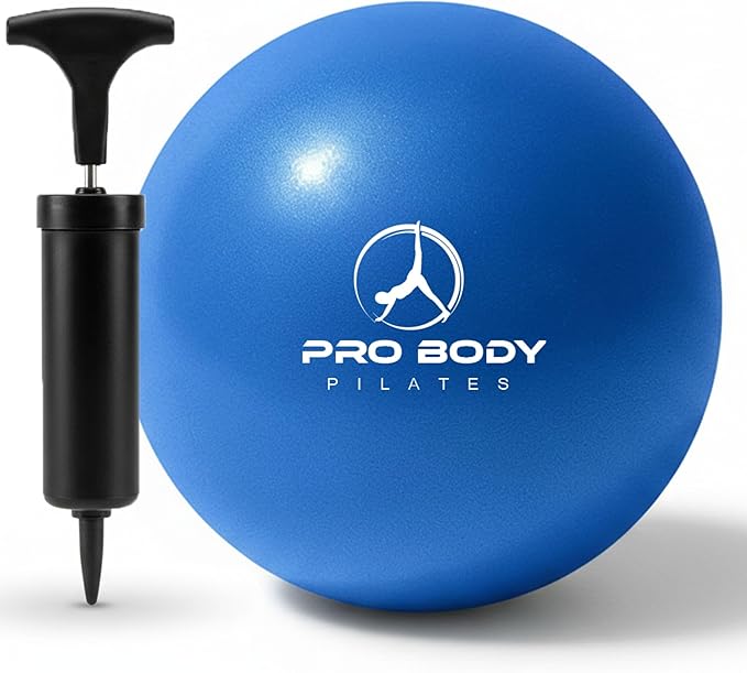 ProBody Pilates Small Exercise Ball with Pump - 9 Inch Workout Ball for Stability, Barre, Yoga, Core & Physical Therapy