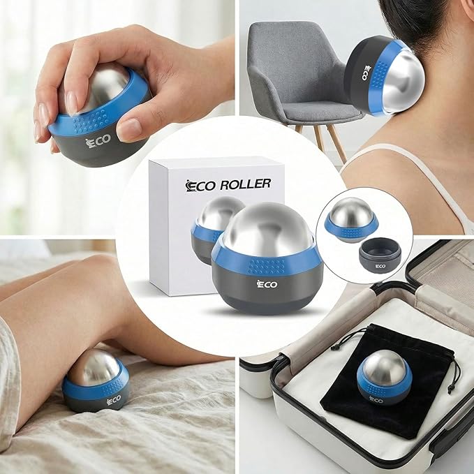 iECO Cold Massage Roller Ball - Ice Roller Ball for Muscles Deep Tissue, Cold & Heat Therapy, Plantar Fasciitis Roller