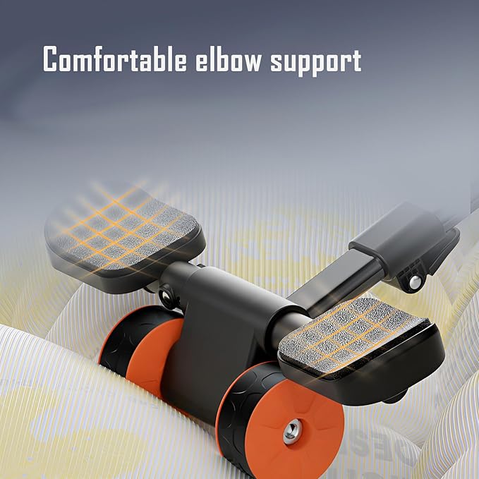 LOUXIFENG 2024 New ab Wheel Roller with Elbow Support Adjustable Automatic Rebound Abdominal Wheel Roller for Core Work Out Fitness