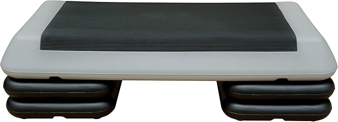 28.5" Original Aerobics Step Height Adjustable 4" - 6" - 8" Fitness & Exercise Step Platform with 4 Risers