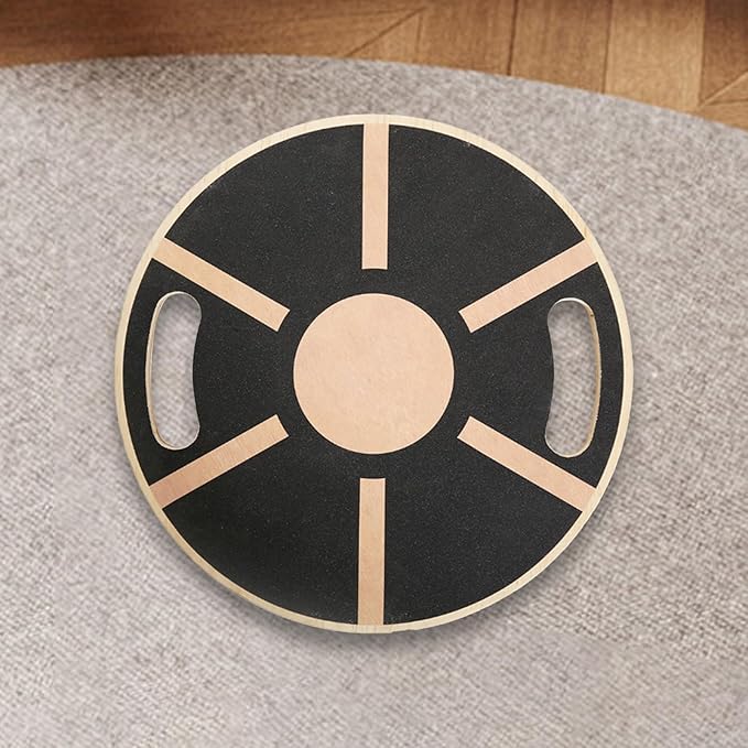 Balance Board - 360 Degree Rotation Wooden Balance Board - Core Non-slip Trainer for Enhancing Stability Training Calf Waist Ankle Support Full Body Exercises Yoga Planks