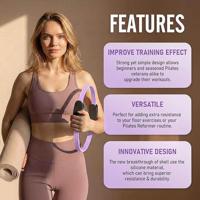 JKSHMYT Pilates Ring, Pilates Equipment- 14.5" Home Pilates,Starter Sets,Better me Essentials Magic Pilates for Workouts