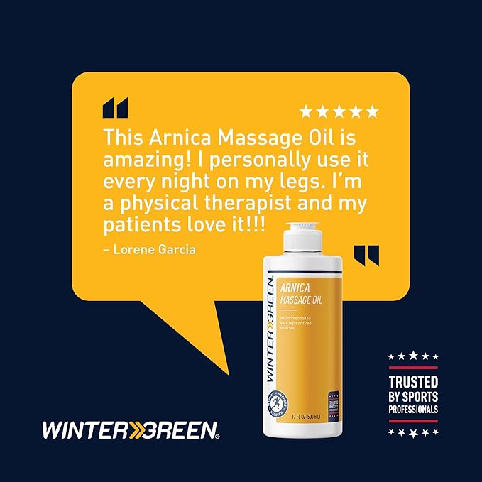Wintergreen Arnica Massage Oil, 16.9 oz – Body Oil for Relaxation of Tight or Tired Muscles, Premium Blend for Relief, Arnica Gel Pain Relief for Athletes, Sports Therapy, Post-Workout Recovery