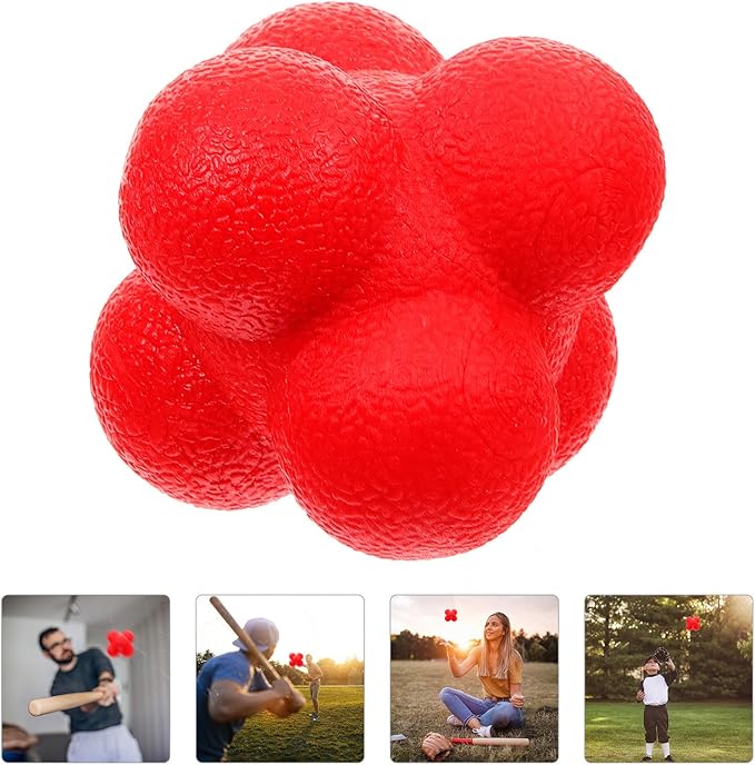 Yardwe Hexagonal Reaction Ball 7cm Red Small Training Ball for Agility and Speed Reaction and Hand-Eye Coordination Training