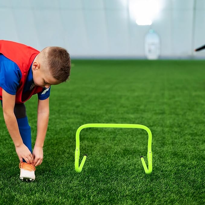 Adjustable Agility Hurdles Set, 2-Level Height PVC Plastic Football Speed Training Equipment, Lightweight Wear-Resistant Hurdles for Youth Soccer Practice