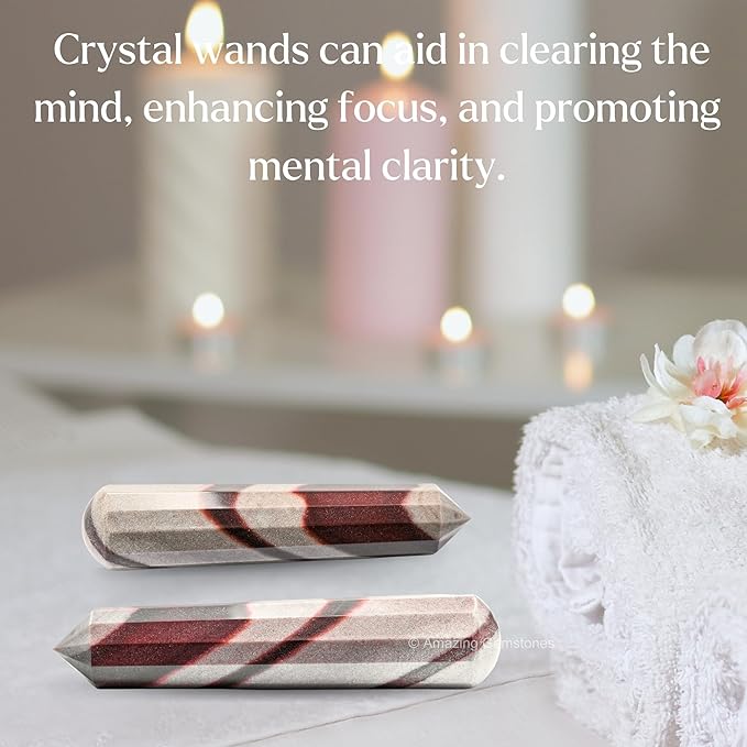 Amazing Gemstone Narmada Shiva Lingam Crystal Wand Massage Stick - Pelvic Wand Gua Sha for Adults - Crystals and Healing Stones Massage Wands for Adults Gifts (Pointed)