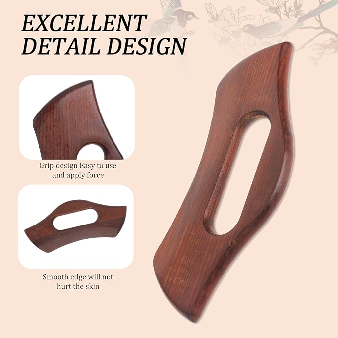 Lymphatic Drainage Massager, Wooden Body Gua Sha Tool Manual Muscle Scraper Tools Back Massage Relieve Muscle Fatigue, Body Gua Sha Paddle Anti Cellulite Tool for Women and Men