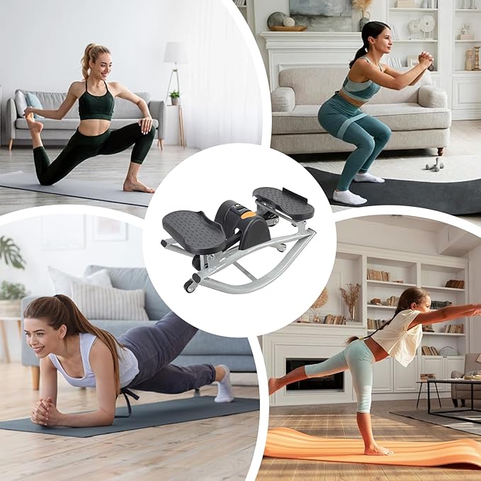 Rock Stepper, Lateral Rocking Fitness Stepper Home Workout Machine, Rolling Side to Side Steppers for Exercise at Home, Workout Machine for Legs & Glutes, for Homes Apartment Dorm Office