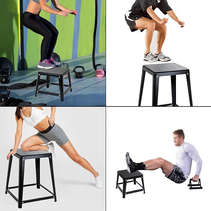 Plyometric Jump Box, 12/18/24/30 Inch Fitness Exercise Step Up Box for Home Gym, Step Exercise Platform for Workout & Strength Training