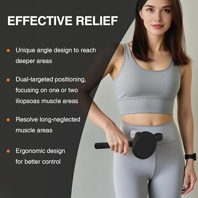 Psoas Release Tool-Hip Hook Psoas Muscle Release Tool Fully Adjustable for Iliacus,Waist Pain Sciatica,Back&Posture Relief,Hip Flexor Release Tool and Trigger Point Massage Tool [Patent Pending]