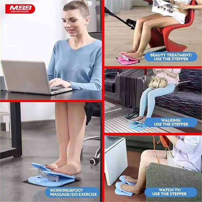 Leg Exerciser for Seniors While Sitting – Under Desk Foot Pedal & Massager for Circulation, Muscle Relief, and Varicose Vein Support at Home or Office
