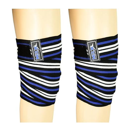 New Weightlifting Knee Wraps for Gym Fitness Training Support Bandages Knee Straps for Squats (Black/Blue/White)