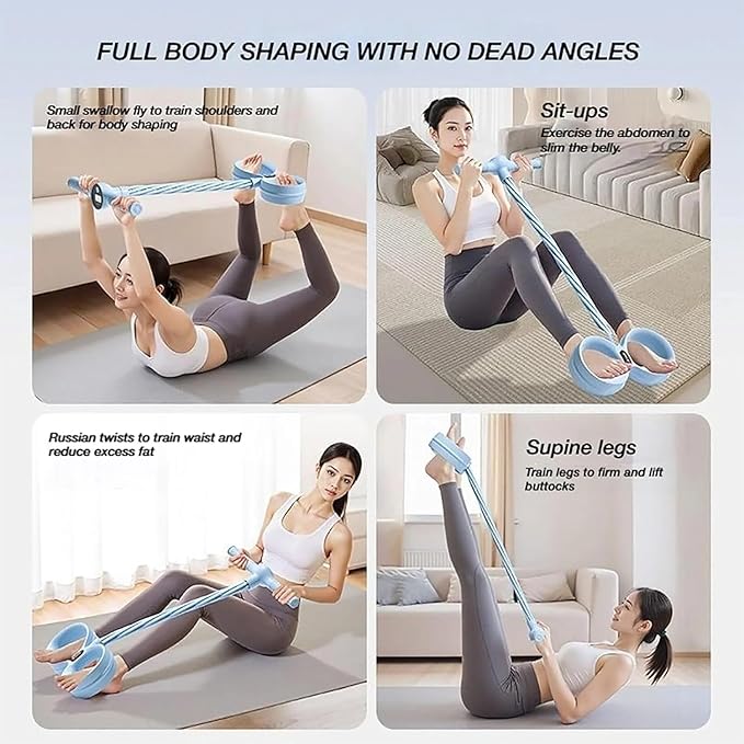 Smart Foot Pedal Puller, with Digital Counter & Handles, 6 Tube Pedal Resistance Band for Full Body Workout, Leg Exerciser While Sitting for Seniors