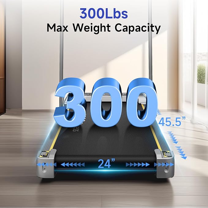Foldable Treadmill with Incline, Walking Pad with Handle Bar 3 Level Incline, Portable Folding Treadmills for Home/Office 300 Lbs Capacity, Quiet Desk Treadmill with Remote Control & APP