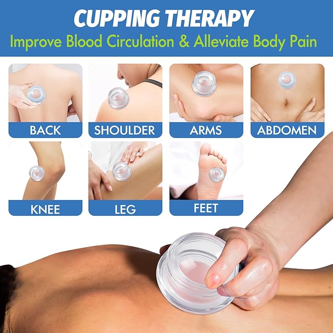 ELERA Cupping Kit for Massage Therapy – Silicone Cupping Therapy Set with 3 Massage Cups (S/M/L), Ideal for Cellulite, Relaxation & Daily Self-Care