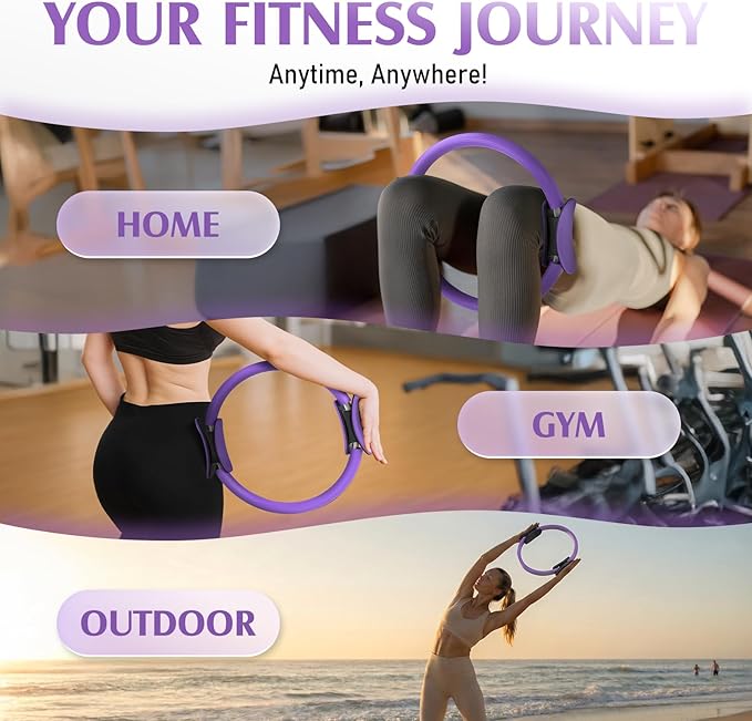 JKSHMYT Pilates Ring Fitness Circle for Women, Pilates Equipment – 14.5" Home Magic Exercise Workout, Better me Pilates Essentials Starter Set for Beginners Toning Shape Full Body