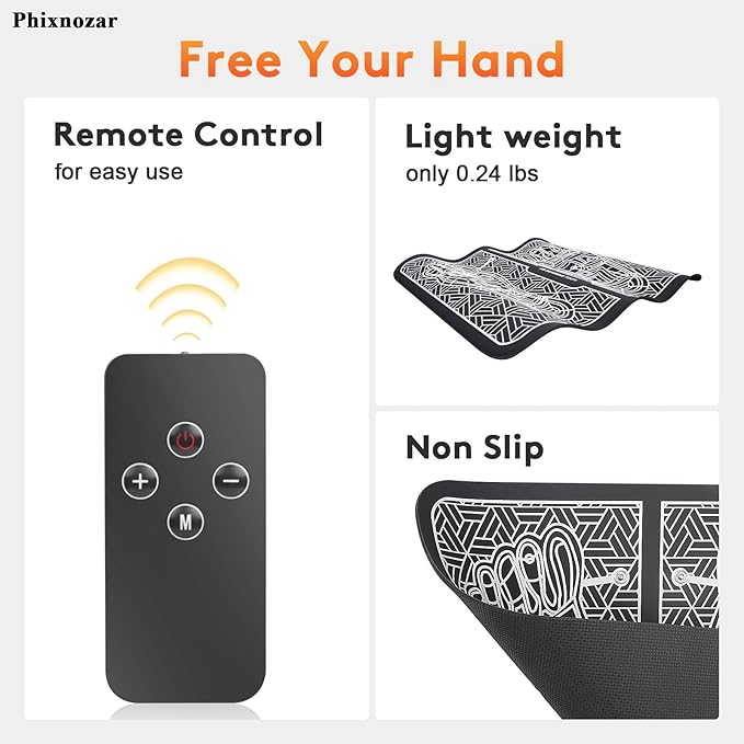 Phixnozar TENS & PMS, Transcutaneous Electronic Nerve Stimulator, EMS Foot Massager Mat for Muscle Relaxation,Back & Leg Foot Massage